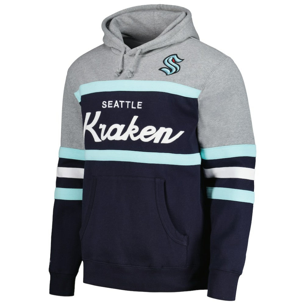 Seattle Kraken Head Coach Pullover Hoodie Deep Sea Blue/Gray