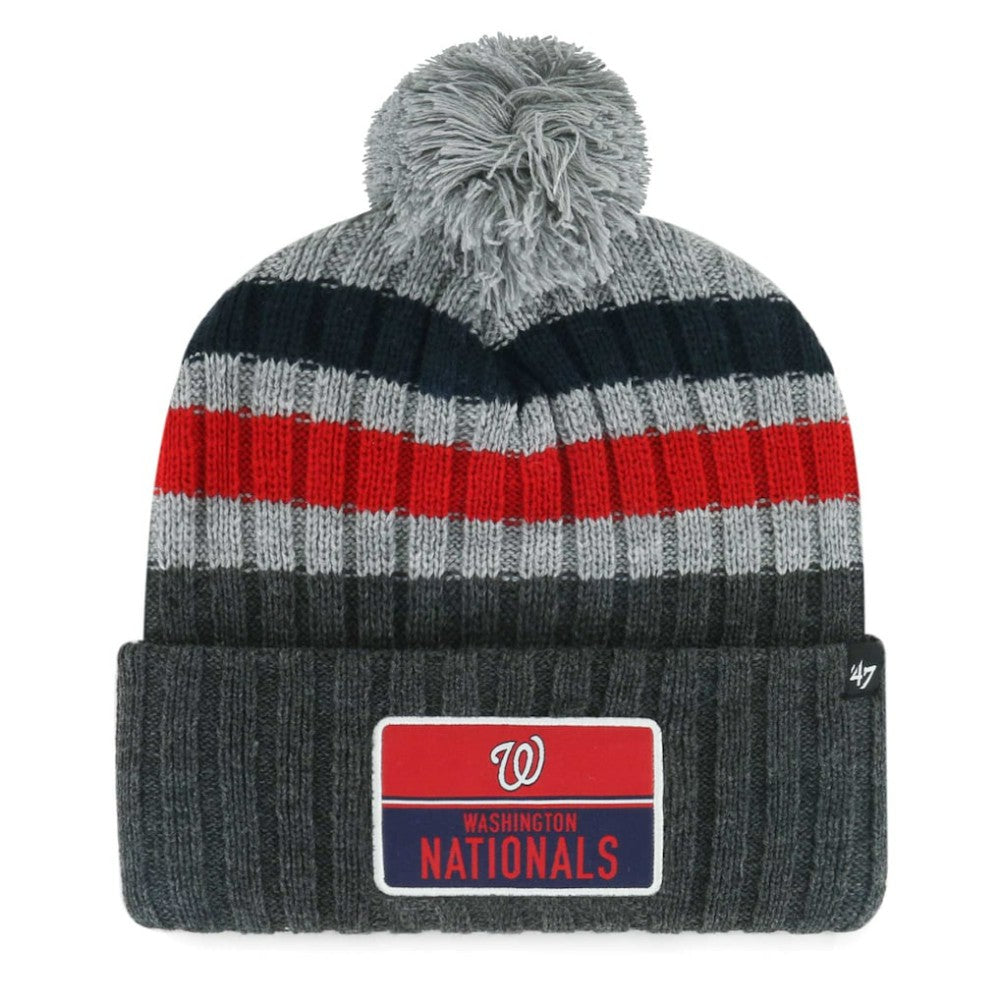 Washington Nationals '47 Stack Cuffed Knit Hat with Pom for sale