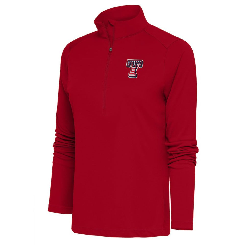 Texas Rangers Antigua Women's Patriotic Tribute Half-Zip Pullover Top On Sale