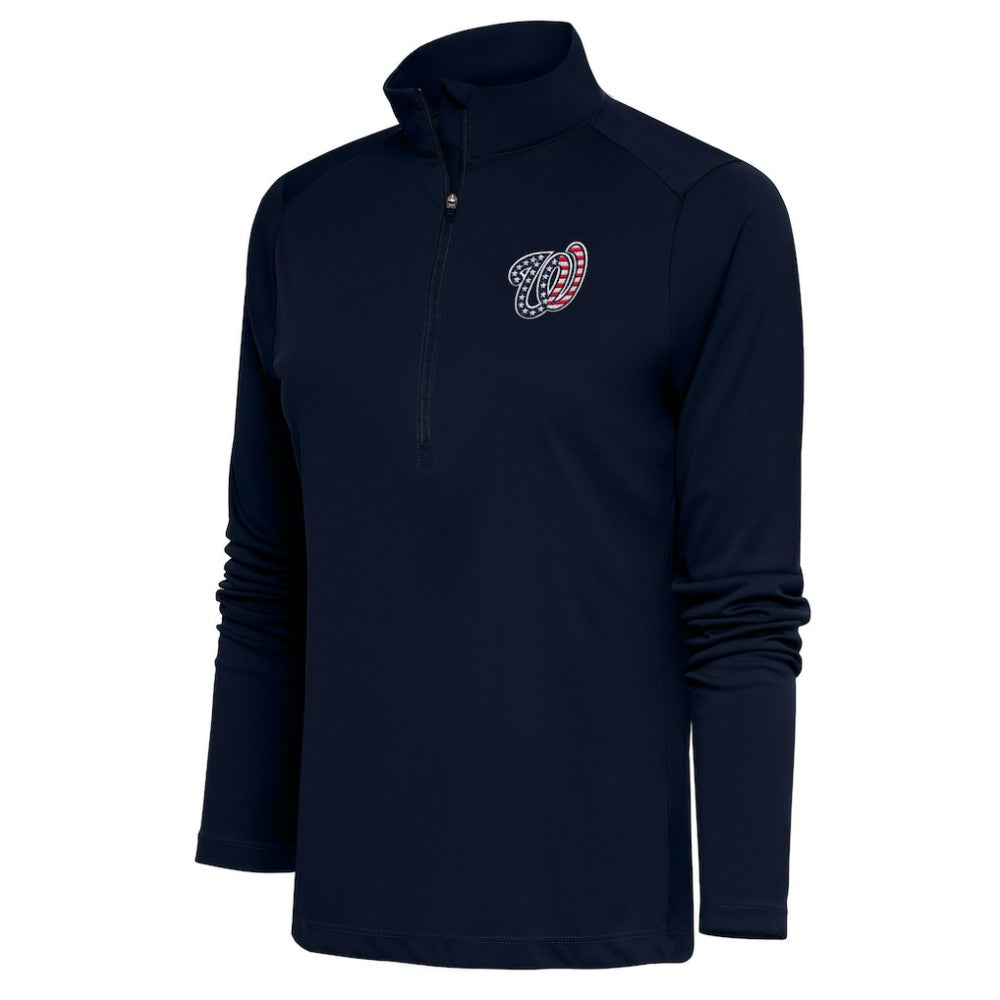 Washington Nationals Antigua Women's Patriotic Tribute Half-Zip Pullover Top for sale