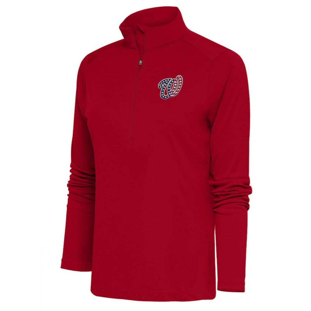 Washington Nationals Antigua Women's Patriotic Tribute Half-Zip Pullover Top On Sale