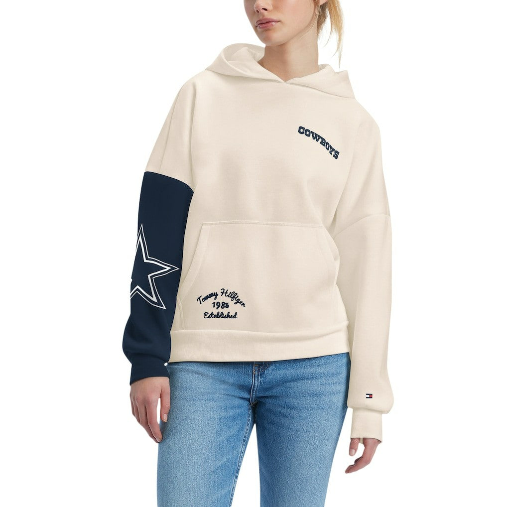 Dallas Cowboys Tommy Hilfiger Women's Harriet Pullover Hoodie Cream - NFL