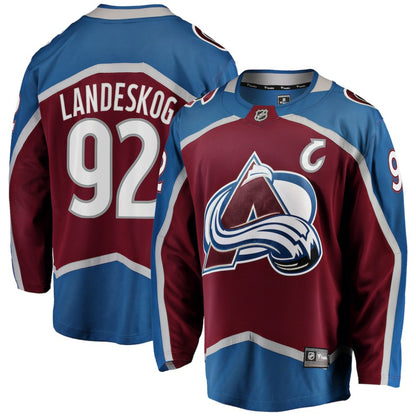 Gabriel Landeskog Colorado Avalanche Fanatics Captain Patch Home Breakaway Jersey - Burgundy | NHL Jerseys