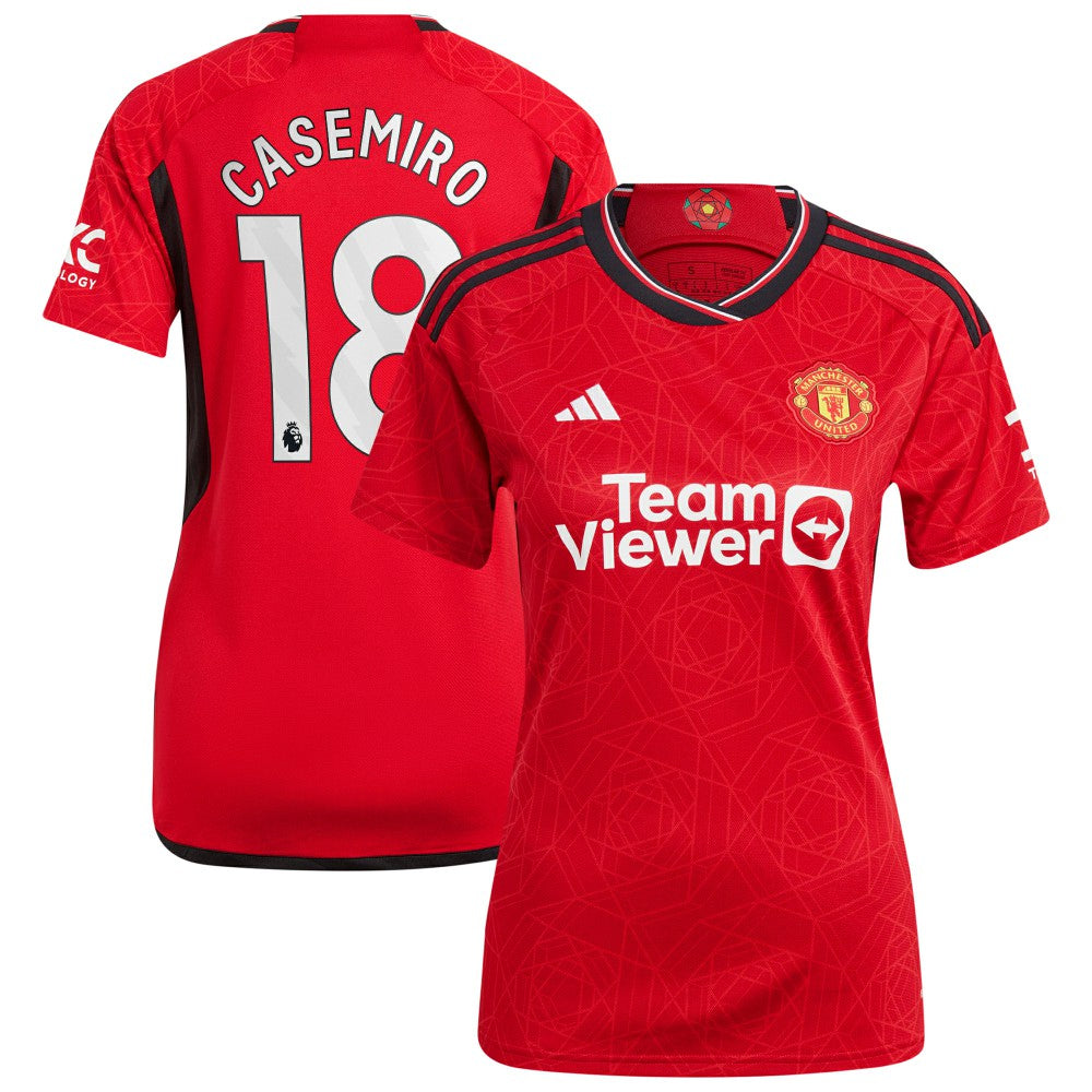 Adidas Casemiro Manchester United Women's 2023/24 Home Replica Player Jerseys - Red