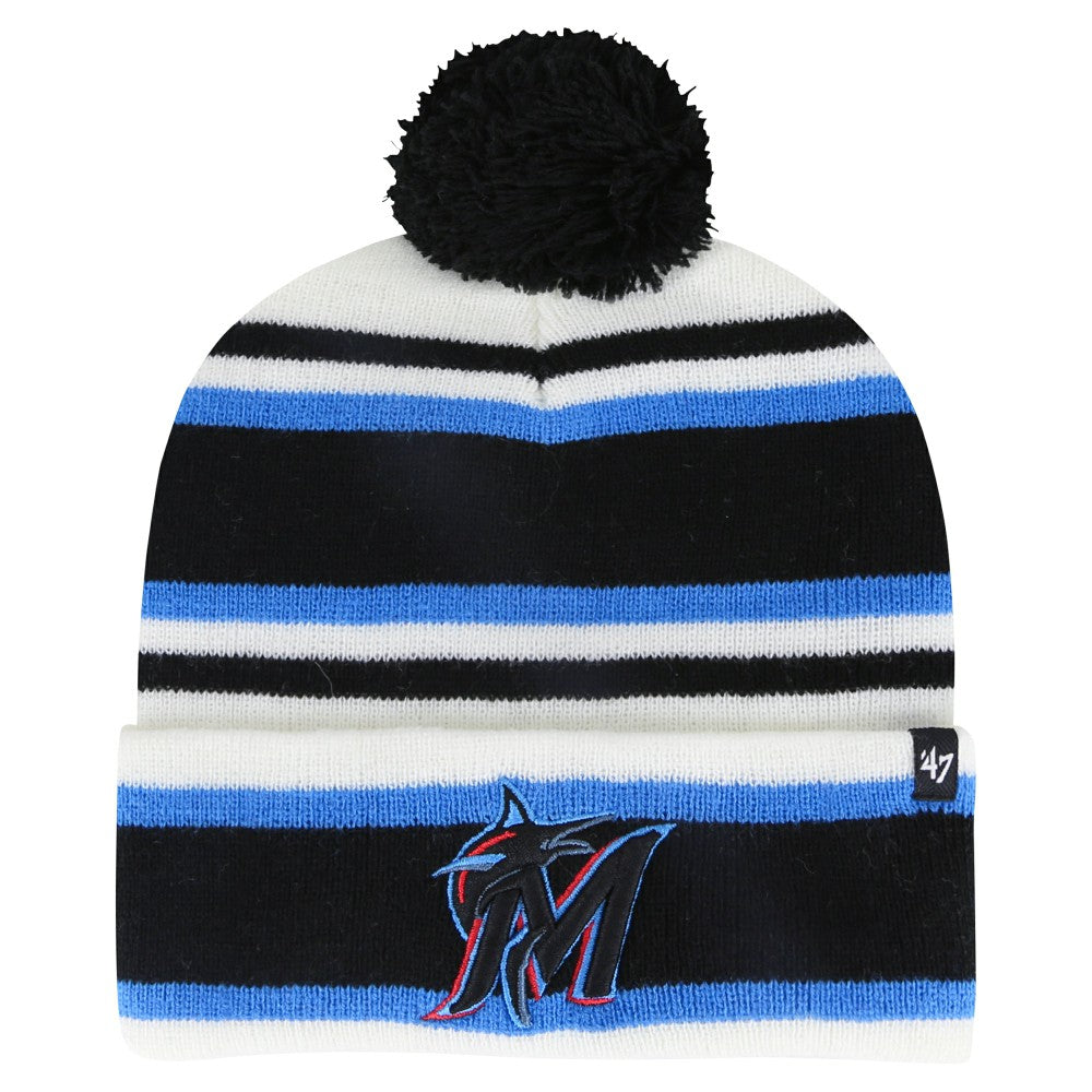 Miami Marlins '47 Youth Stripling Cuffed Knit Hat with Pom for sale