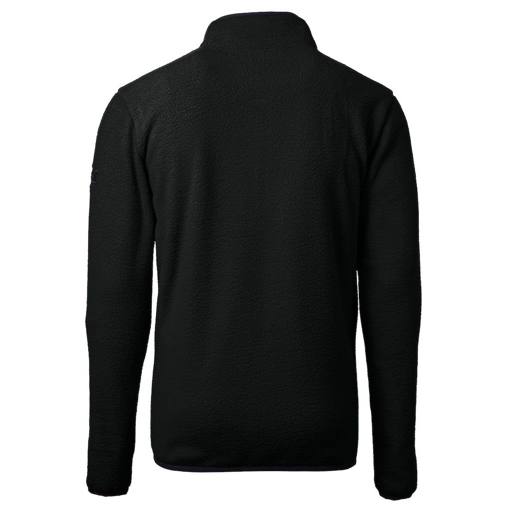 Philadelphia Eagles Cutter & Buck Gridiron Classics Big & Tall Cascade Eco Sherpa Fleece Quarter-Zip Pullover Jacket Black - NFL