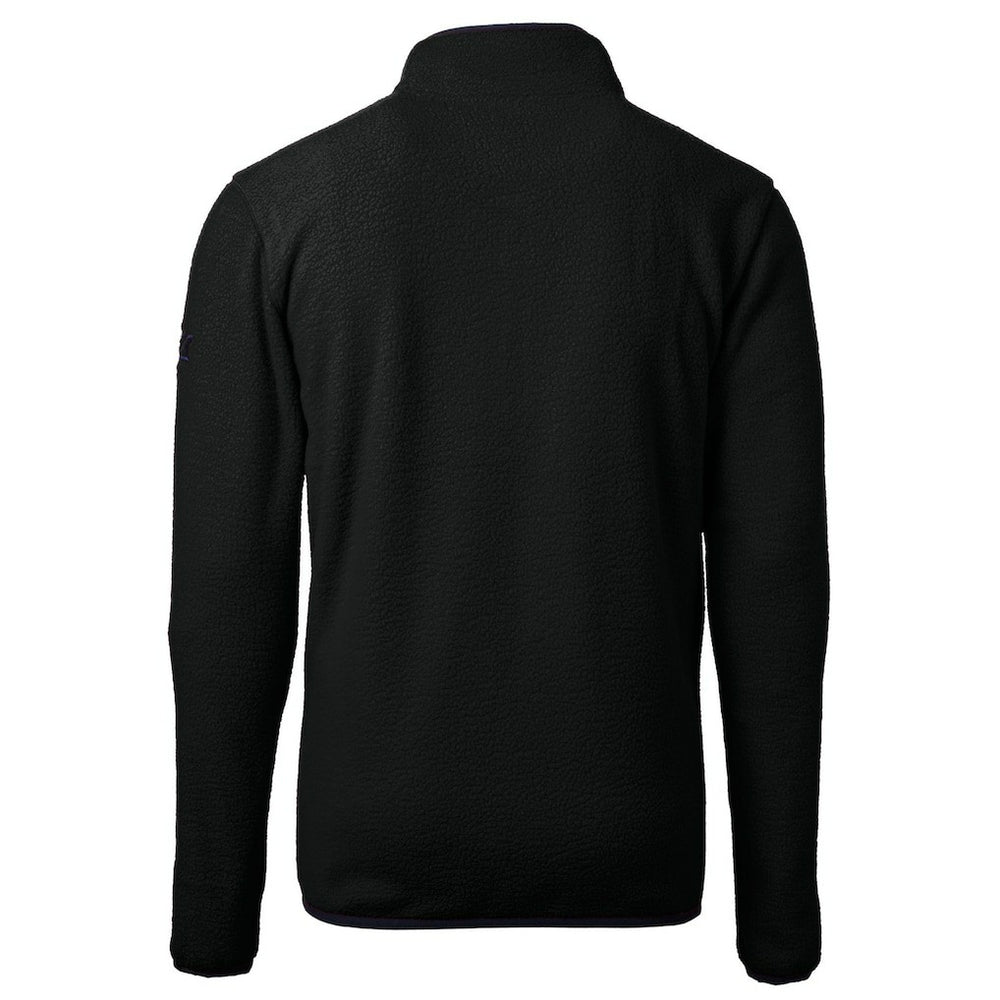 Philadelphia Eagles Cutter & Buck Gridiron Classics Big & Tall Cascade Eco Sherpa Fleece Quarter-Zip Pullover Jacket Black - NFL