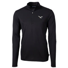 Philadelphia Eagles Cutter & Buck Gridiron Classics Big & Tall Virtue Eco Pique Recycled Quarter-Zip Pullover Top Black - NFL