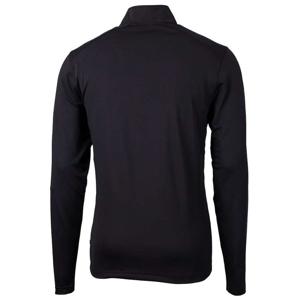 Philadelphia Eagles Cutter & Buck Gridiron Classics Big & Tall Virtue Eco Pique Recycled Quarter-Zip Pullover Top Black - NFL