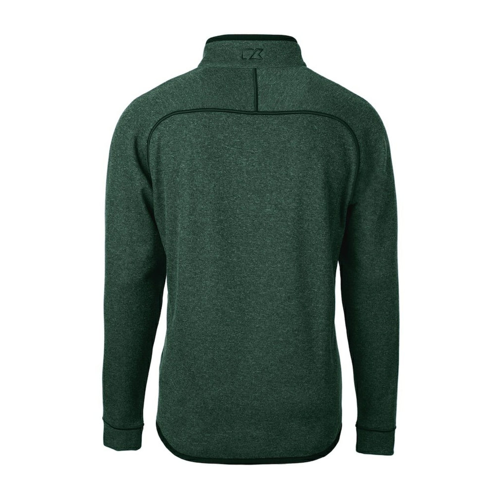 Philadelphia Eagles Cutter & Buck Gridiron Classics Big & Tall Mainsail Sweater-Knit Half-Zip Pullover Jacket Heather Green - NFL