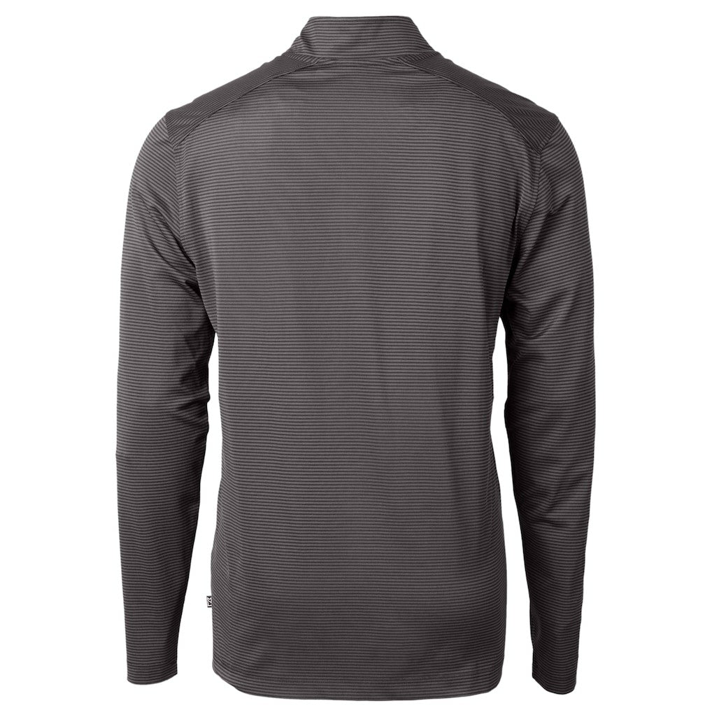 Philadelphia Eagles Cutter & Buck Gridiron Classics Big & Tall Virtue Eco Pique Micro Stripe Recycled Quarter-Zip Pullover Top Charcoal - NFL