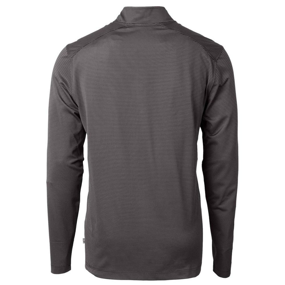 Philadelphia Eagles Cutter & Buck Gridiron Classics Big & Tall Virtue Eco Pique Micro Stripe Recycled Quarter-Zip Pullover Top Charcoal - NFL