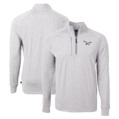 Philadelphia Eagles Cutter & Buck Gridiron Classics Big & Tall Adapt Eco Knit Heather Quarter-Zip Pullover Top Heather Gray - NFL
