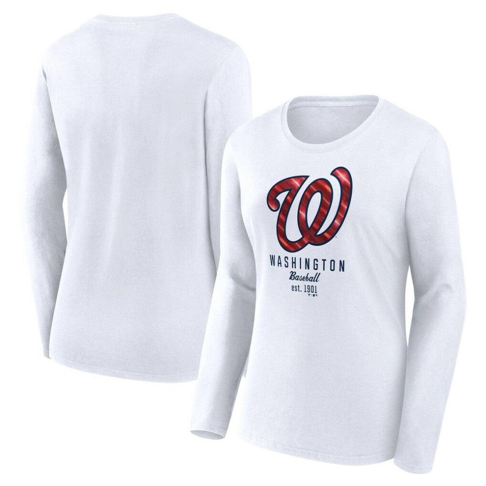 Washington Nationals Fanatics Women's Lightweight Fitted Long Sleeve T-Shirt for sale