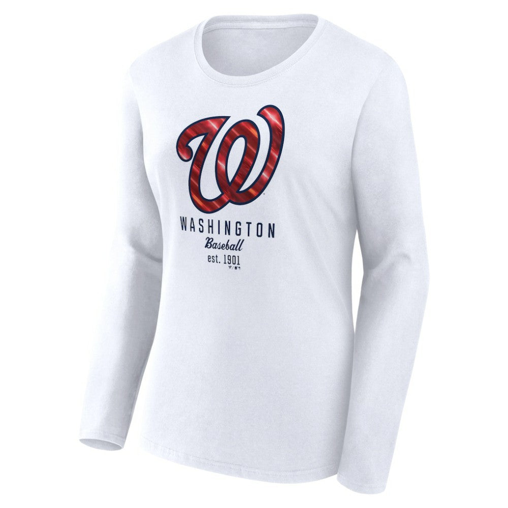 Washington Nationals Fanatics Women's Lightweight Fitted Long Sleeve T-Shirt for sale