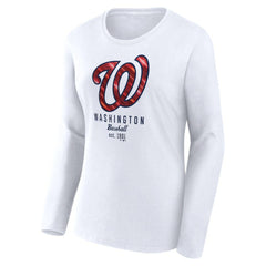 Washington Nationals Fanatics Women's Lightweight Fitted Long Sleeve T-Shirt for sale