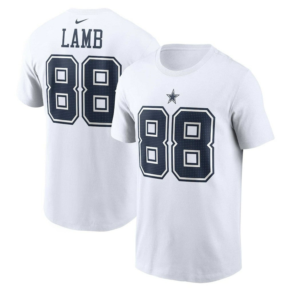 CeeDee Lamb Dallas Cowboys Player Name & Number T-Shirt White - Nike