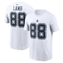 CeeDee Lamb Dallas Cowboys Player Name & Number T-Shirt White - Nike