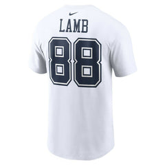 CeeDee Lamb Dallas Cowboys Player Name & Number T-Shirt White - Nike