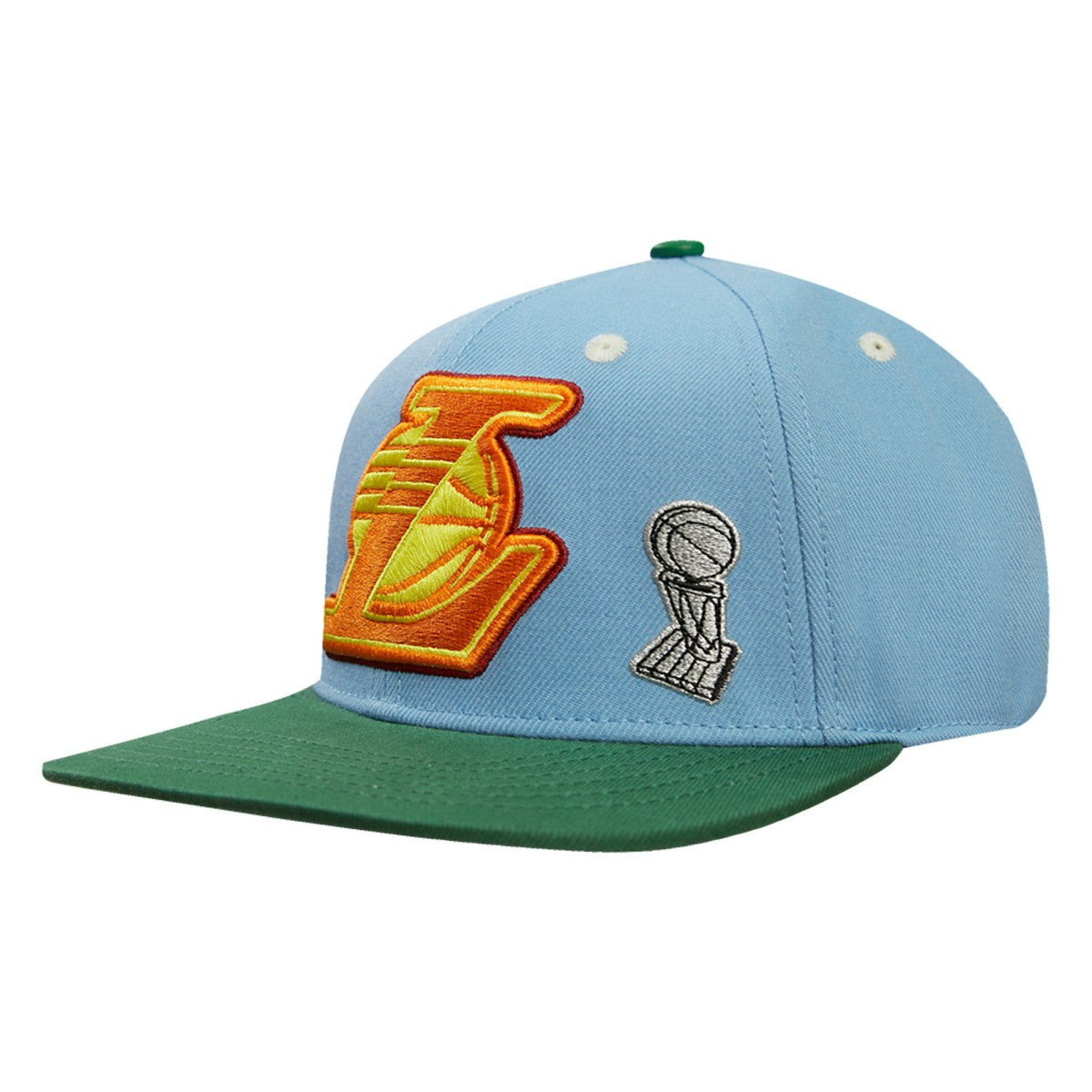 NBA - Los Angeles Lakers Pro Standard Retro Program 2-Tone Snapback Hat - Light Blue/Green