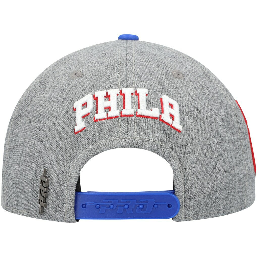 NBA - Philadelphia 76ers Pro Standard Classic Logo Two-Tone Snapback Hat - Gray/Royal