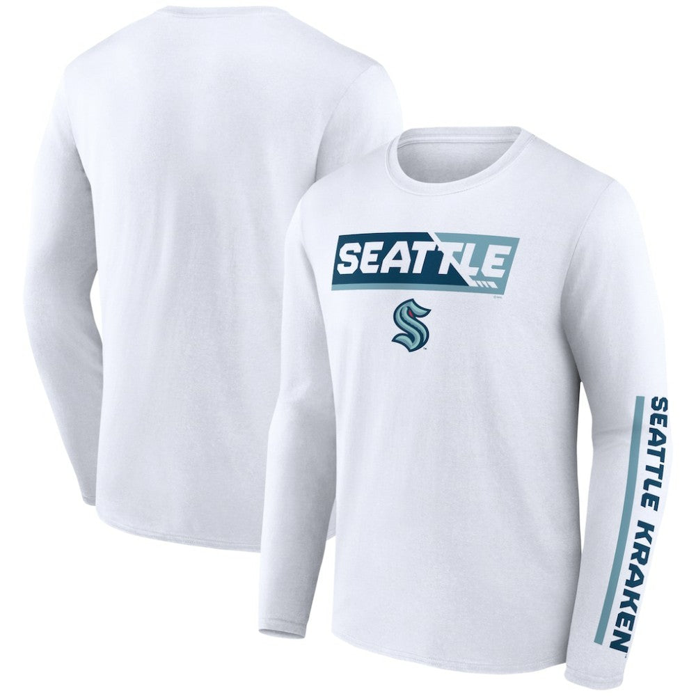 Seattle Kraken Fanatics Breakaway Combo Long Sleeve T-Shirt White