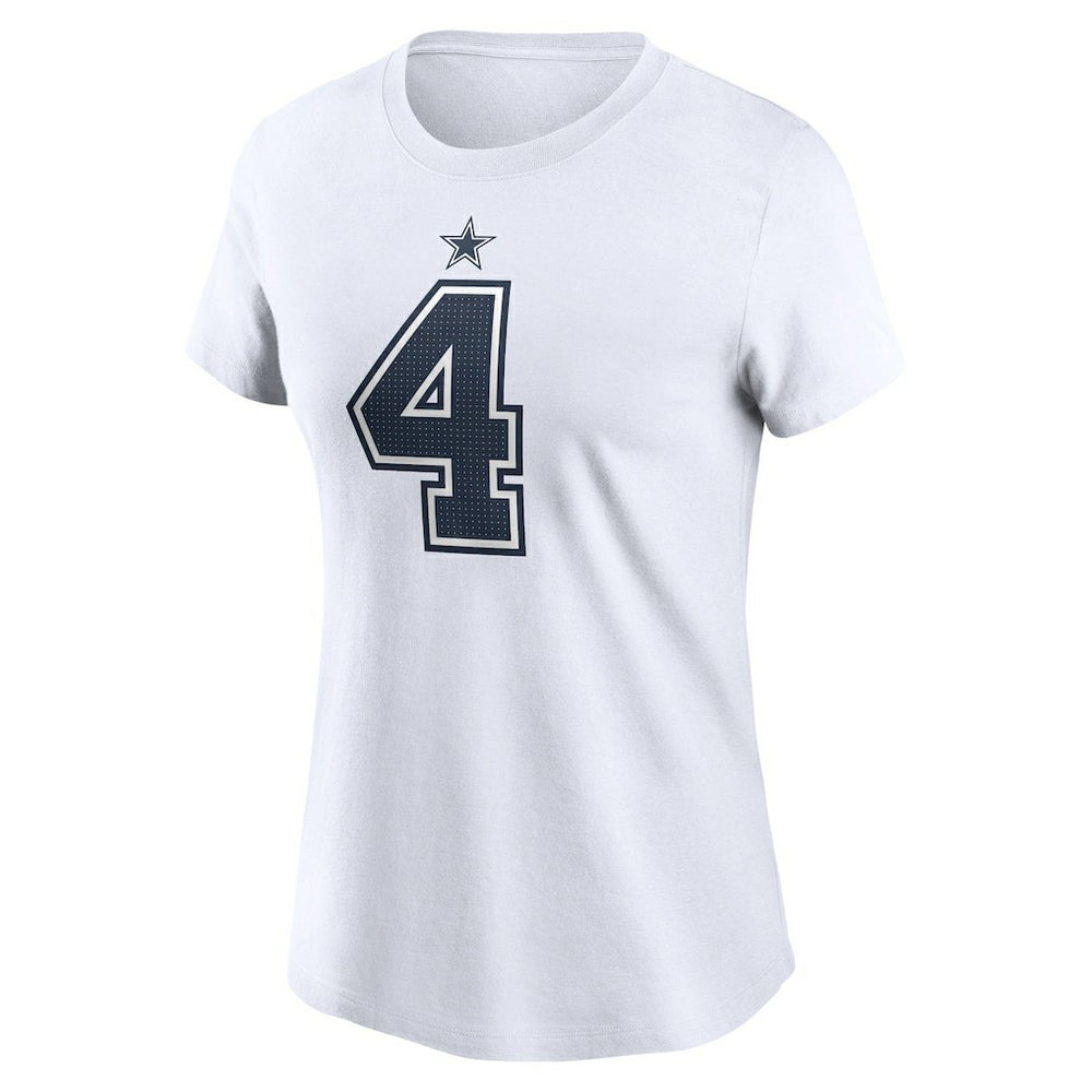 Dak Prescott Dallas Cowboys Women's Player Name & Number T-Shirt White - Nike
