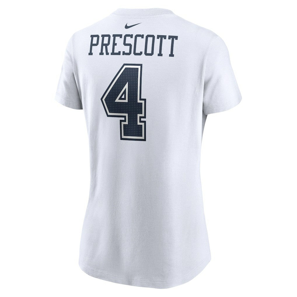 Dak Prescott Dallas Cowboys Women's Player Name & Number T-Shirt White - Nike