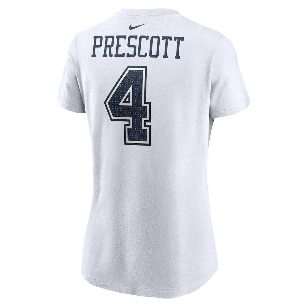 Dak Prescott Dallas Cowboys Women's Player Name & Number T-Shirt White - Nike