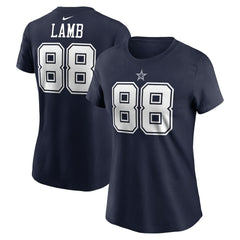 CeeDee Lamb Dallas Cowboys Women's Player Name & Number T-Shirt Navy - Nike