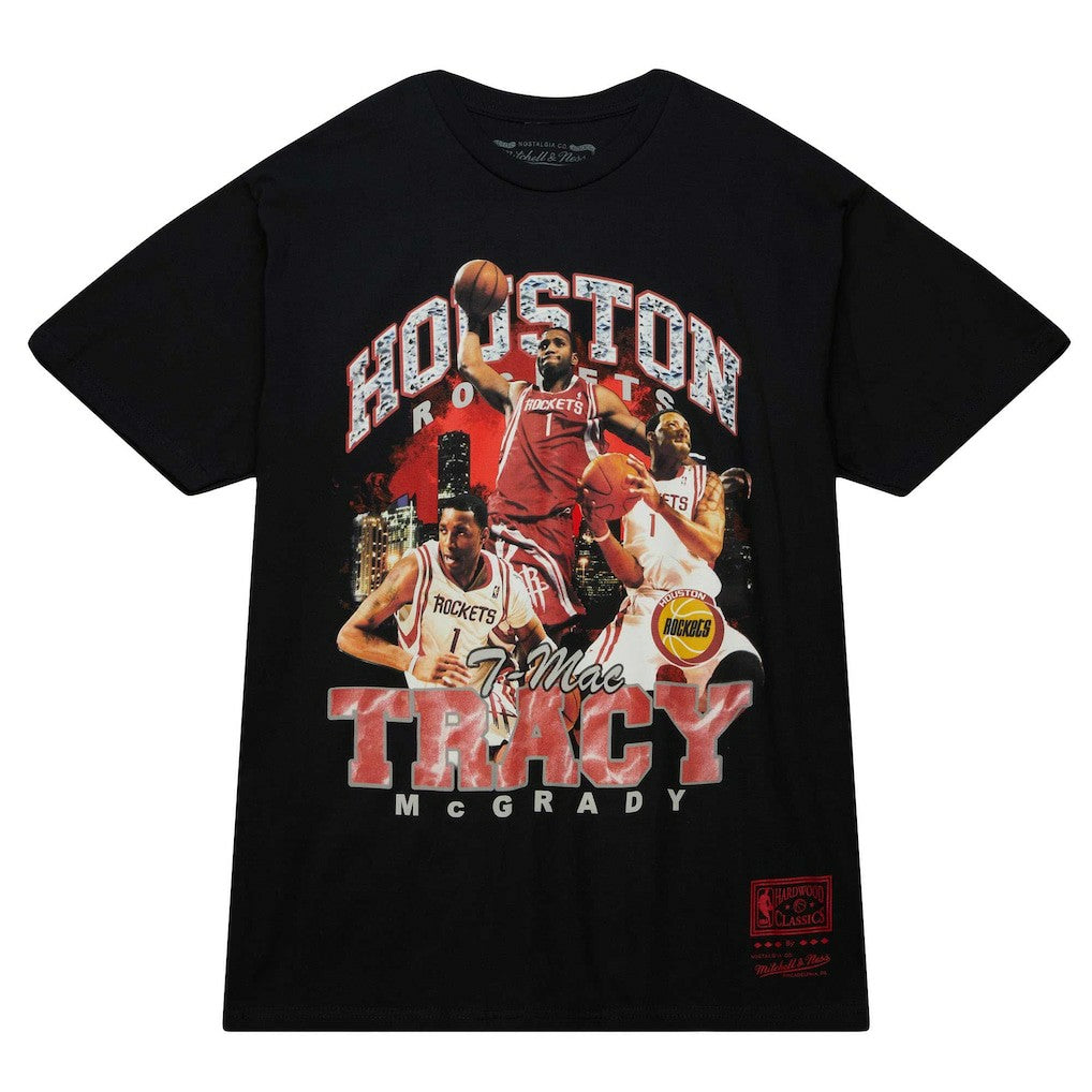 Mitchell & Ness - Tracy McGrady Houston Rockets Hardwood Classics Bling Concert Player T-Shirt - Black