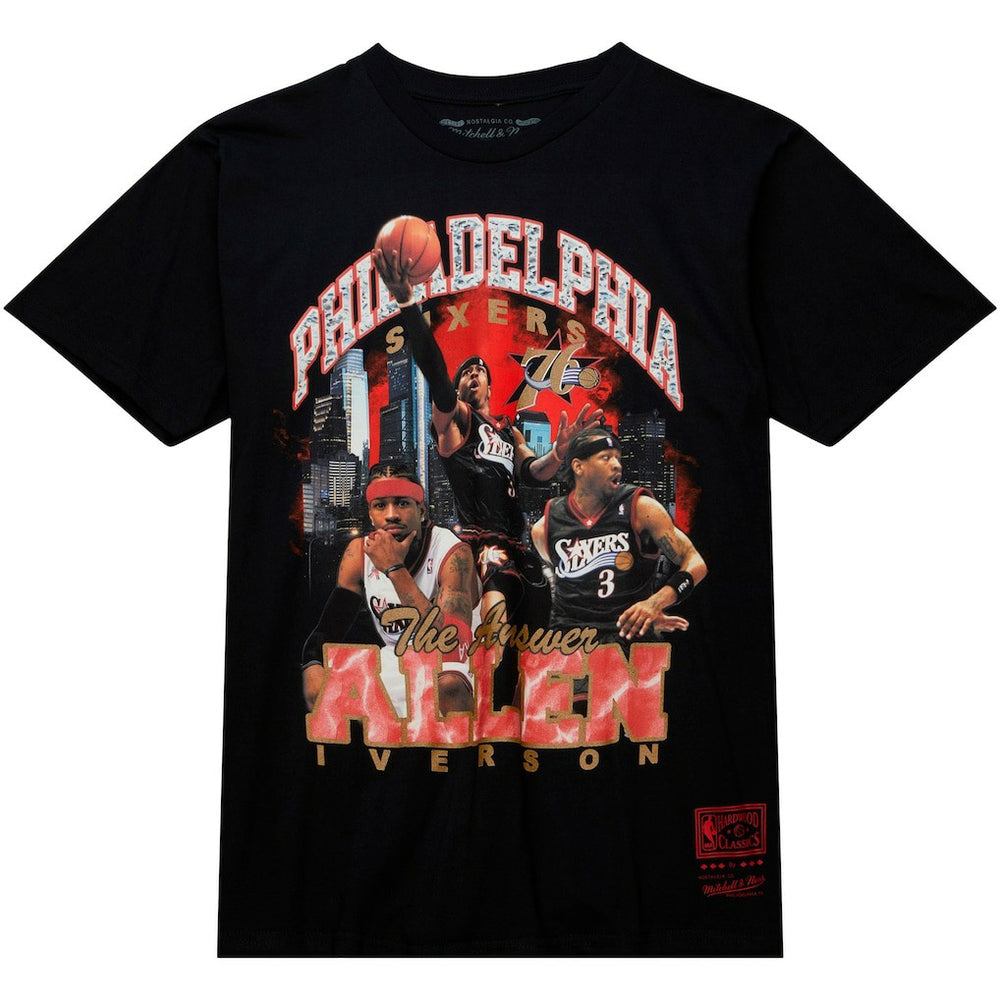 Mitchell & Ness - Allen Iverson Philadelphia 76ers Hardwood Classics Bling Concert Player T-Shirt - Black