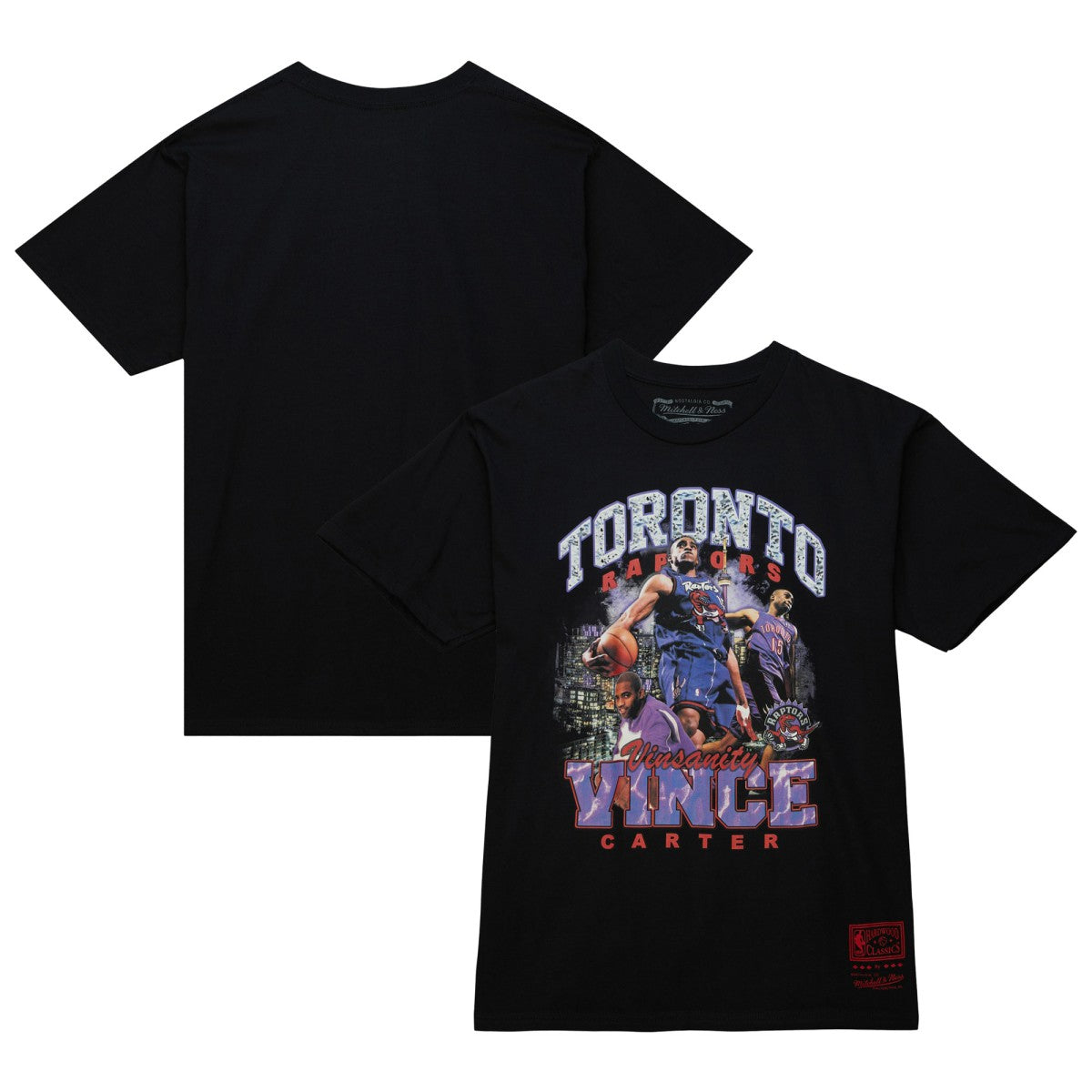 Mitchell & Ness - Vince Carter Toronto Raptors Hardwood Classics Bling Concert Player T-Shirt - Black
