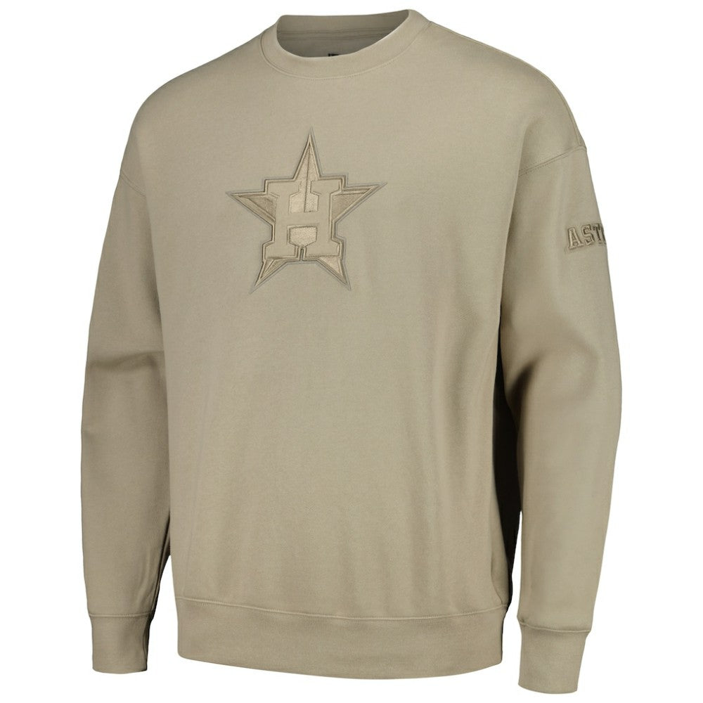 Houston Astros Pro Standard Neutral Drop Shoulder Pullover Sweatshirt On Sale