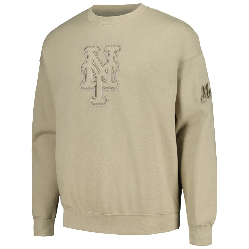 New York Mets Pro Standard Neutral Drop Shoulder Pullover Sweatshirt Clearance