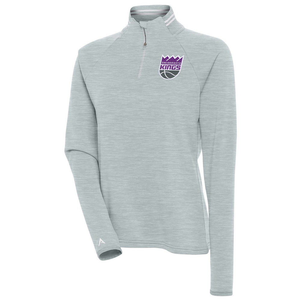 NBA - Sacramento Kings Antigua Women's Milo Quarter-Zip Pullover Top - Heather Gray