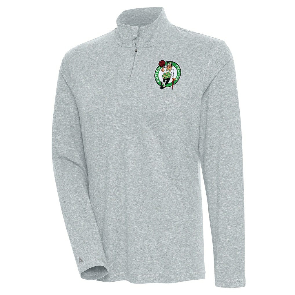NBA - Boston Celtics Antigua Women's Confront Quarter-Zip Pullover Top - Heather Gray
