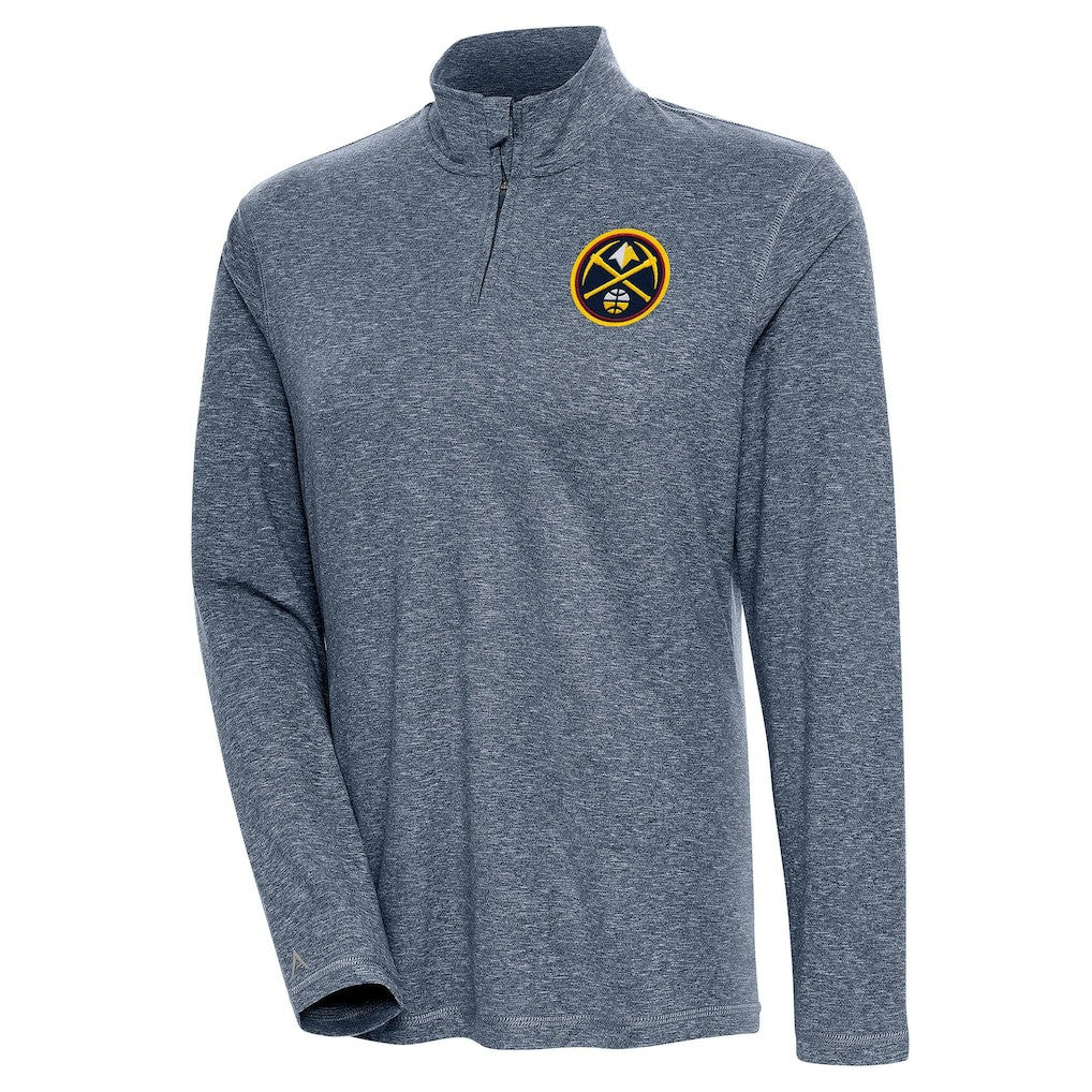 NBA - Denver Nuggets Antigua Women's Confront Quarter-Zip Pullover Top - Heather Navy