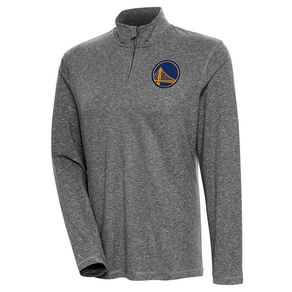 NBA - Golden State Warriors Antigua Women's Confront Quarter-Zip Pullover Top - Heather Black