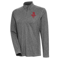 NBA - Houston Rockets Antigua Women's Confront Quarter-Zip Pullover Top - Heather Black