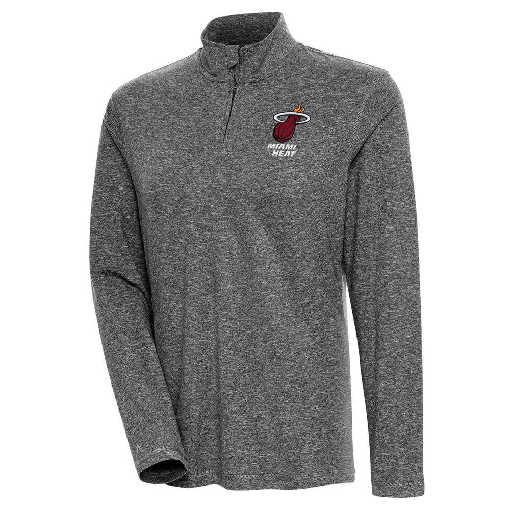 NBA - Miami Heat Antigua Women's Confront Quarter-Zip Pullover Top - Heather Black