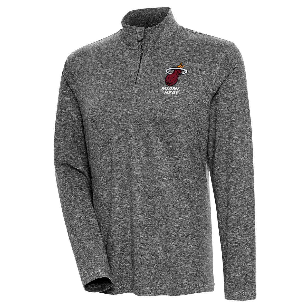 NBA - Miami Heat Antigua Women's Confront Quarter-Zip Pullover Top - Heather Black