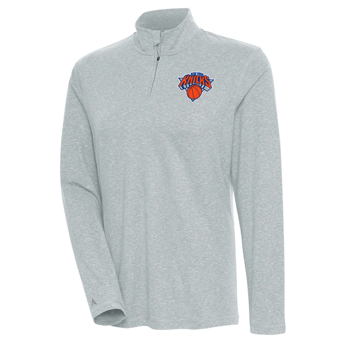 NBA - New York Knicks Antigua Women's Confront Quarter-Zip Pullover Top - Heather Gray