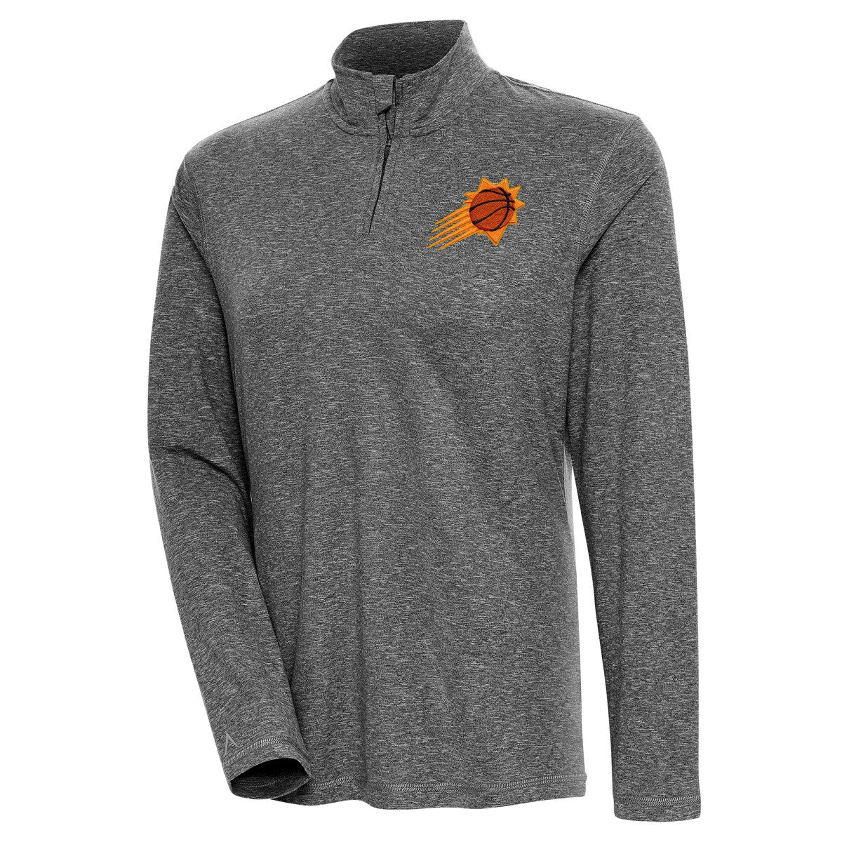 NBA - Phoenix Suns Antigua Women's Confront Quarter-Zip Pullover Top - Heather Black