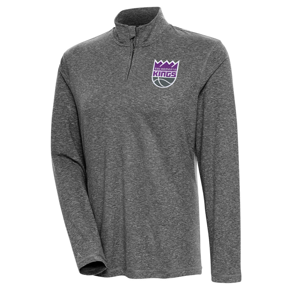 NBA - Sacramento Kings Antigua Women's Confront Quarter-Zip Pullover Top - Heather Black