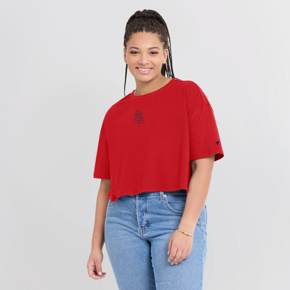 St. Louis Cardinals Fanatics Women's Elements Super Soft Boxy Cropped T-Shirt Sale
