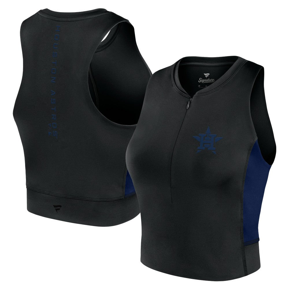 Houston Astros Fanatics Women's Studio Half-Zip Fitted Gym Tank Top On Sale