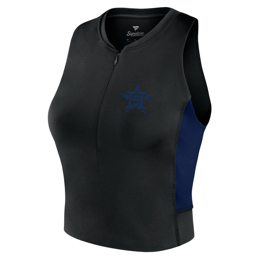 Houston Astros Fanatics Women's Studio Half-Zip Fitted Gym Tank Top On Sale