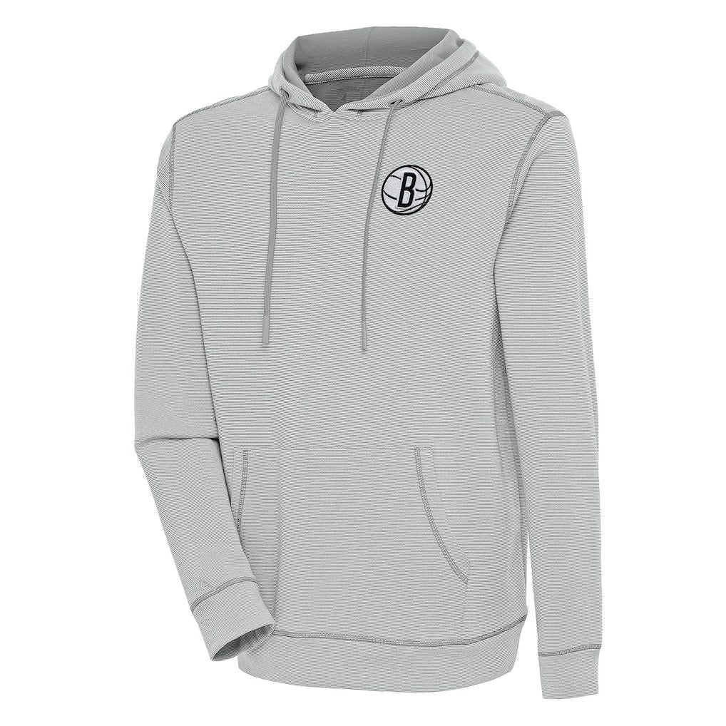 NBA - Brooklyn Nets Antigua Axe Bunker Tri-Blend Pullover Hoodie - Gray
