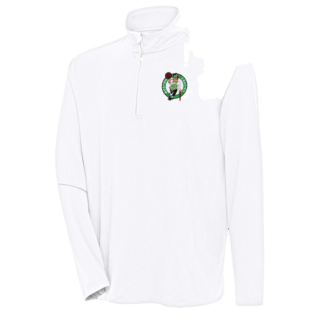 NBA - Boston Celtics Antigua Hunk Quarter-Zip Pullover Top - White